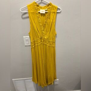 Maeve Mustard Ruffled Dress